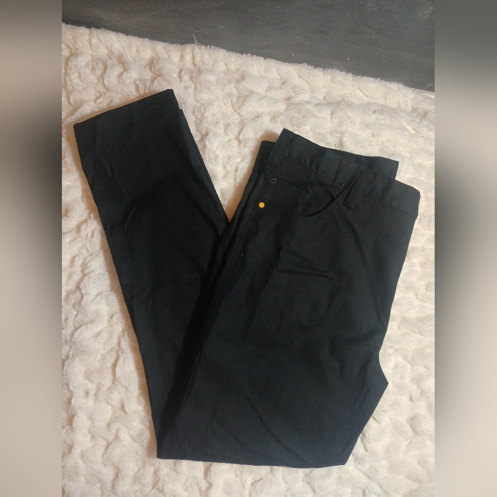 CAT Caterpillar Utility Pants Mens 40×32 Black Stretch Canvas Work Cargo NWT - Picture 4 of 13